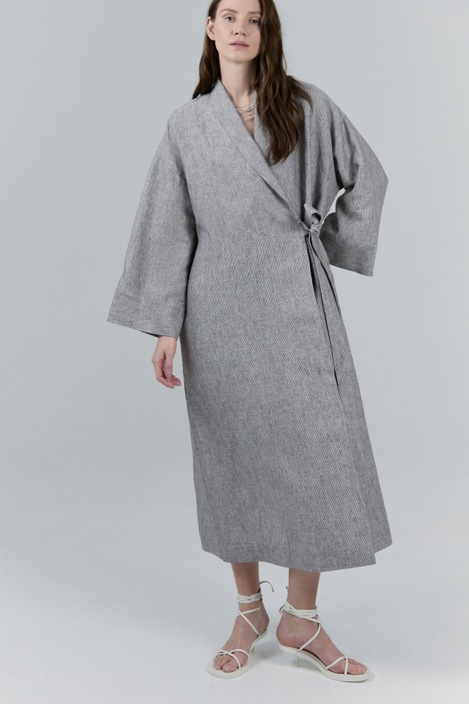 Платье кимоно изо льна