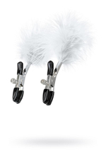 Зажимы для сосков TOYFA Theatre с белым пухом (Цвет: белый)