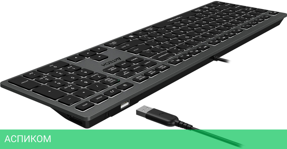 Клавиатура A4Tech Fstyler серый/белая подсветка (FX60H GREY/WHITE)