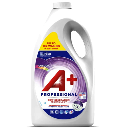 Гель, жидкое средство для стирки А+ (A plus) Professional Colour 4,64 л, 102 стирки, для цветного белья