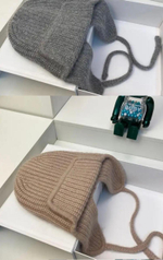 Вязаная шапка-ушанка