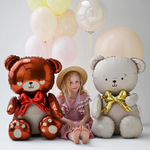 Фигура AIR Мишка коричневый бант красный 28" ВЗ