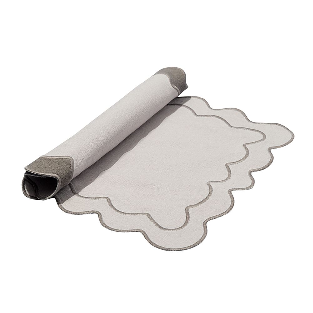 Салфетка под приборы с контрастным кантом серого цвета из коллекции Trendy Ruffles, 35х45 см