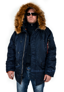 Куртка Аляска Alpha Slim Fit N-3B (т. синяя - r.blue/orange)