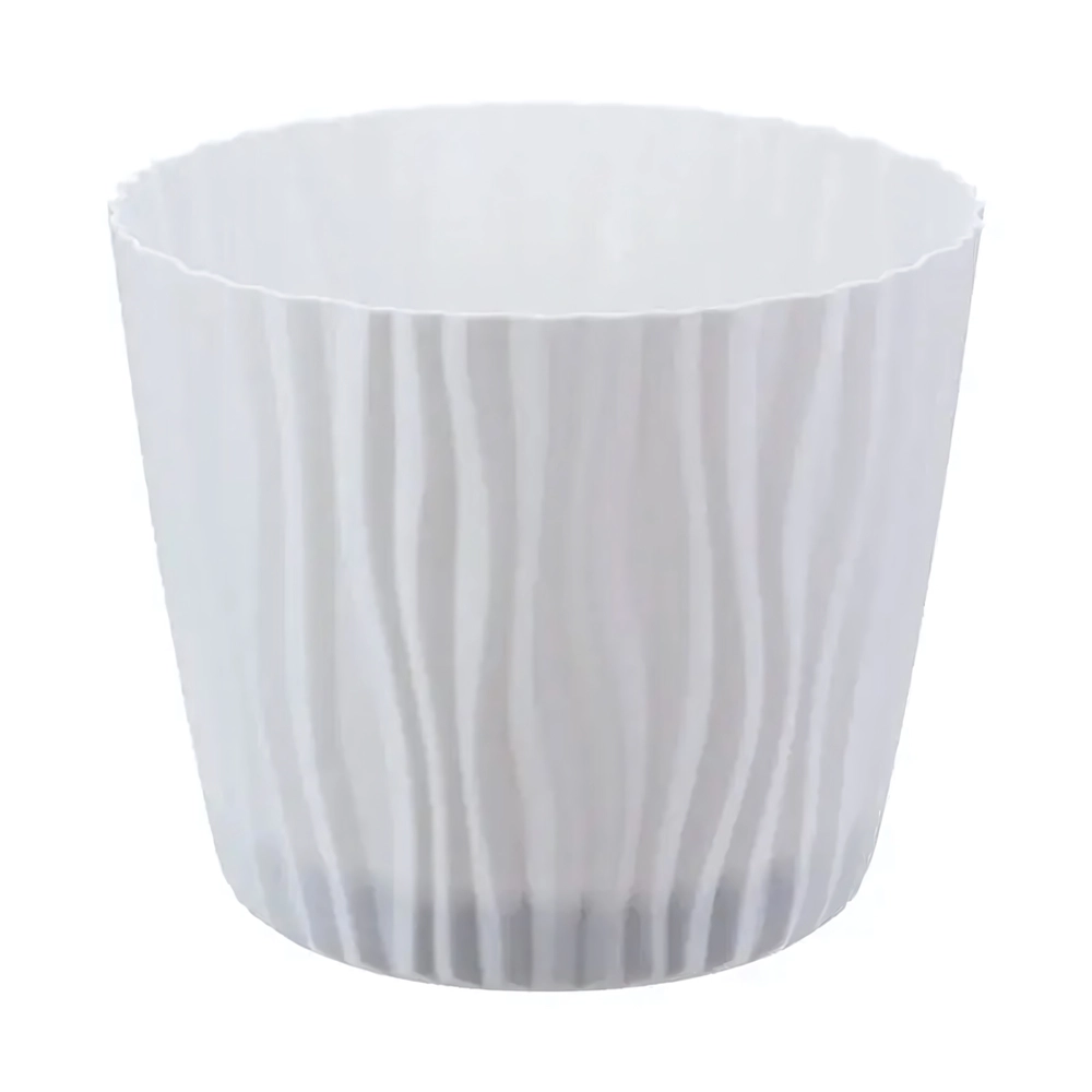 Кашпо ВОЛНА D200мм 4л с вкладышем Белый (комплект 16 шт)