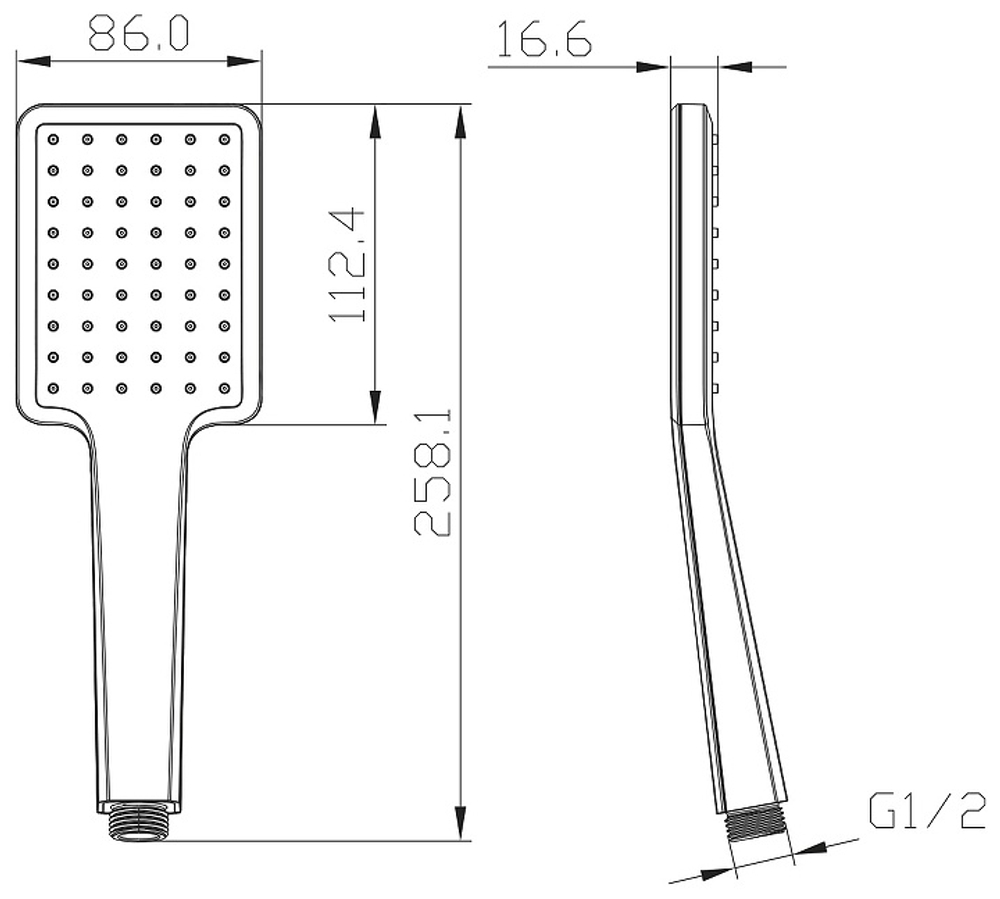 Лейка душевая Lemark LM8124BL, 1-функциональная