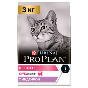 Сухой корм для кошек Pro Plan Delicate при чувствительном пищеварении с индейкой