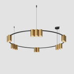 DK4067-BK+SG Подвесной светильник ORBIT, IP20, 15xGU10 LED, до 15 Вт, черный + сатинированное золото, алюминий