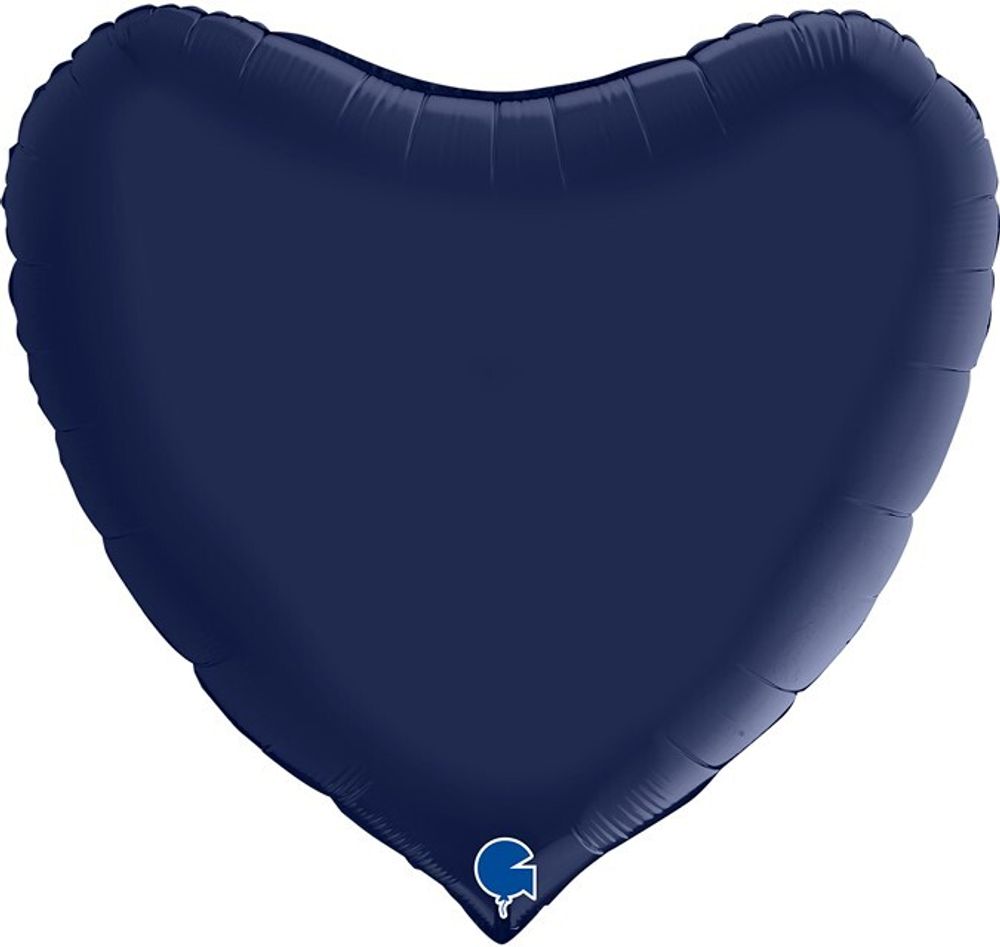 Gr (36&#39;&#39;/91 см) Сердце, Темно-синий, Сатин, 1 шт.
