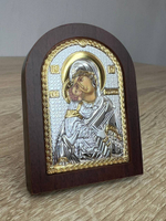 Владимиская БМ, икона арочная, красное дерево, 86х112