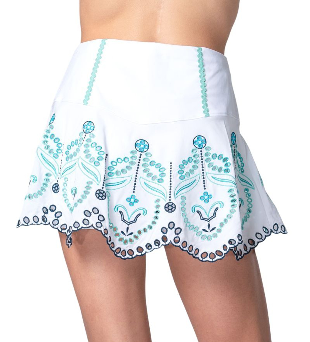 Теннисная юбка Lucky in Love Eyelet You Win - white