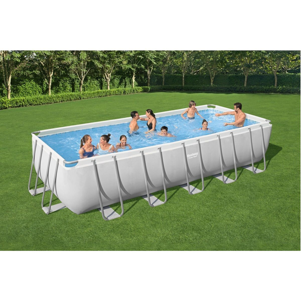 Каркасный бассейн Bestway Steel 5612B (640х274х132 см) с песочным фильтром, лестницей и тентом