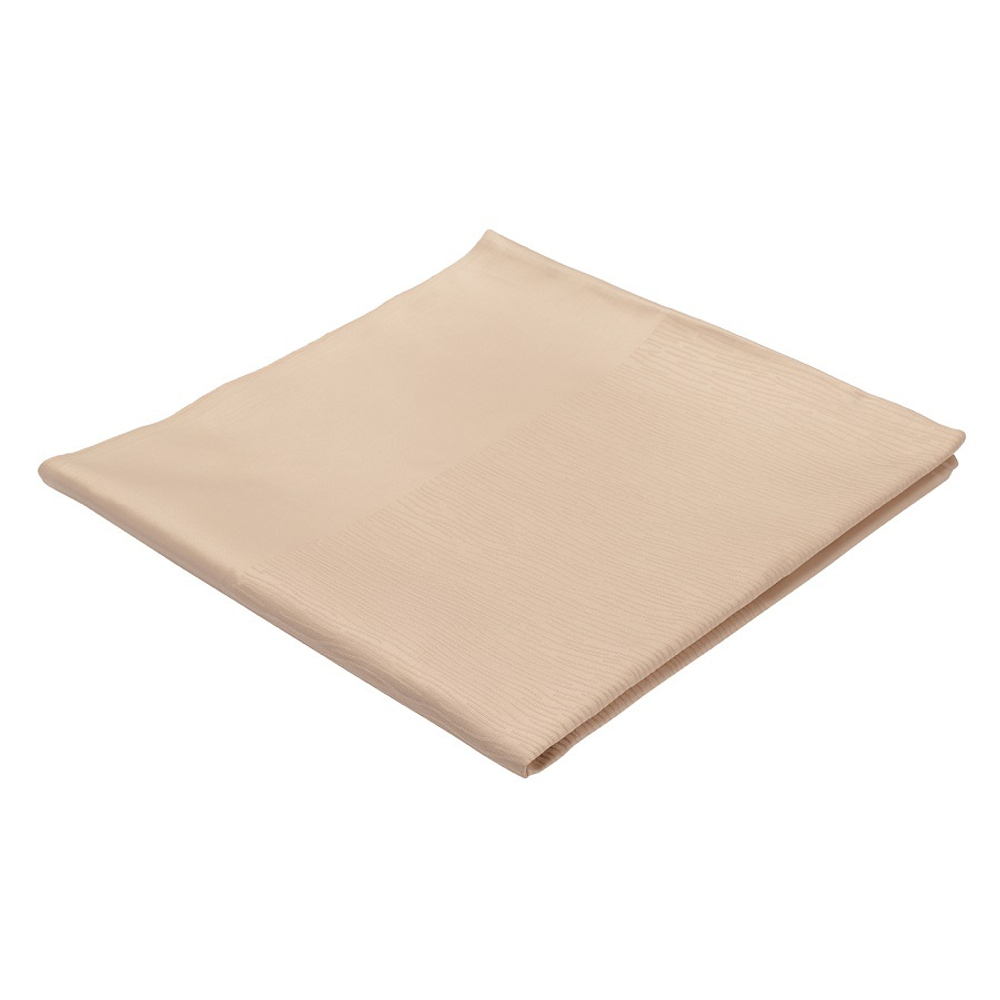 Скатерть жаккардовая бежевого цвета из хлопка с вышивкой из коллекции essential, 180х180 см