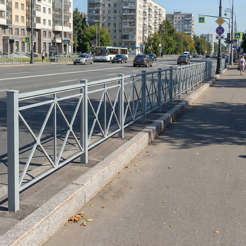 Стойка пешеходного ограждения ПО-1 Крест 80х80 съемная, цинк