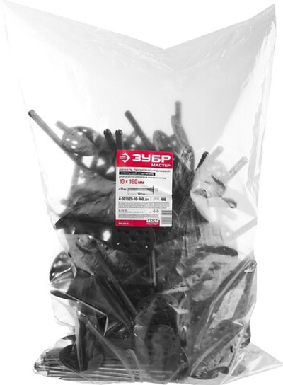 ЗУБР 10 х 160 мм, металлический стержень, 100 шт, дюбель для изоляционных материалов (4-301525-10-160)