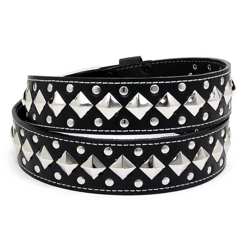 Ремень 1р ромб большой+2р клепка малая (4 см)