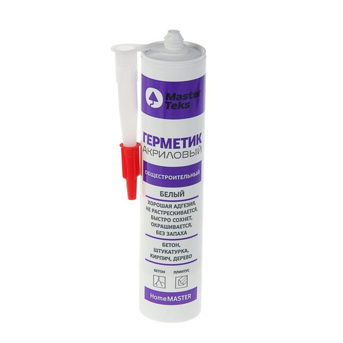 Герметик "HOMEMASTER" акриловый "Masterteks" общестроительный белый 260 мл