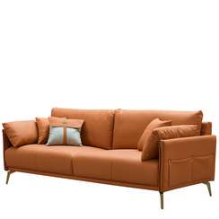 Трехместный диван Lucca, натуральная кожа цвета Camel