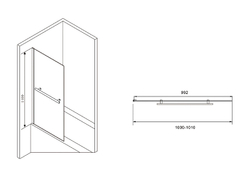 Шторка на ванну Abber Immer Offen 100х140 AG70100B профиль Черный стекло прозрачное