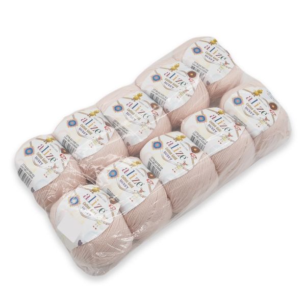 Пряжа Alize (Ализе) Cotton Gold Hobby New / уп.10 мот. по 50 г, 165 м, 382 телесный