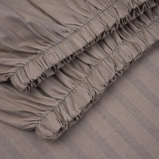 Простыня на резинке Beige, 120x200х30, страйп полисатин DOMTEKC