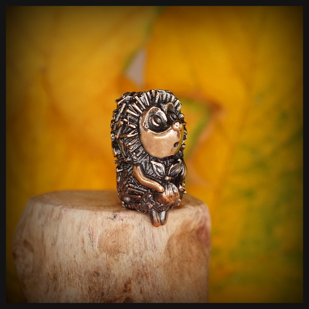 Темлячная бусина "Ежик" для ножей , бронза