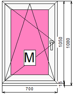 Пластиковое окно с поворотно - откидной створкой 1050 х 700 ТермА Эко + Москитная сетка