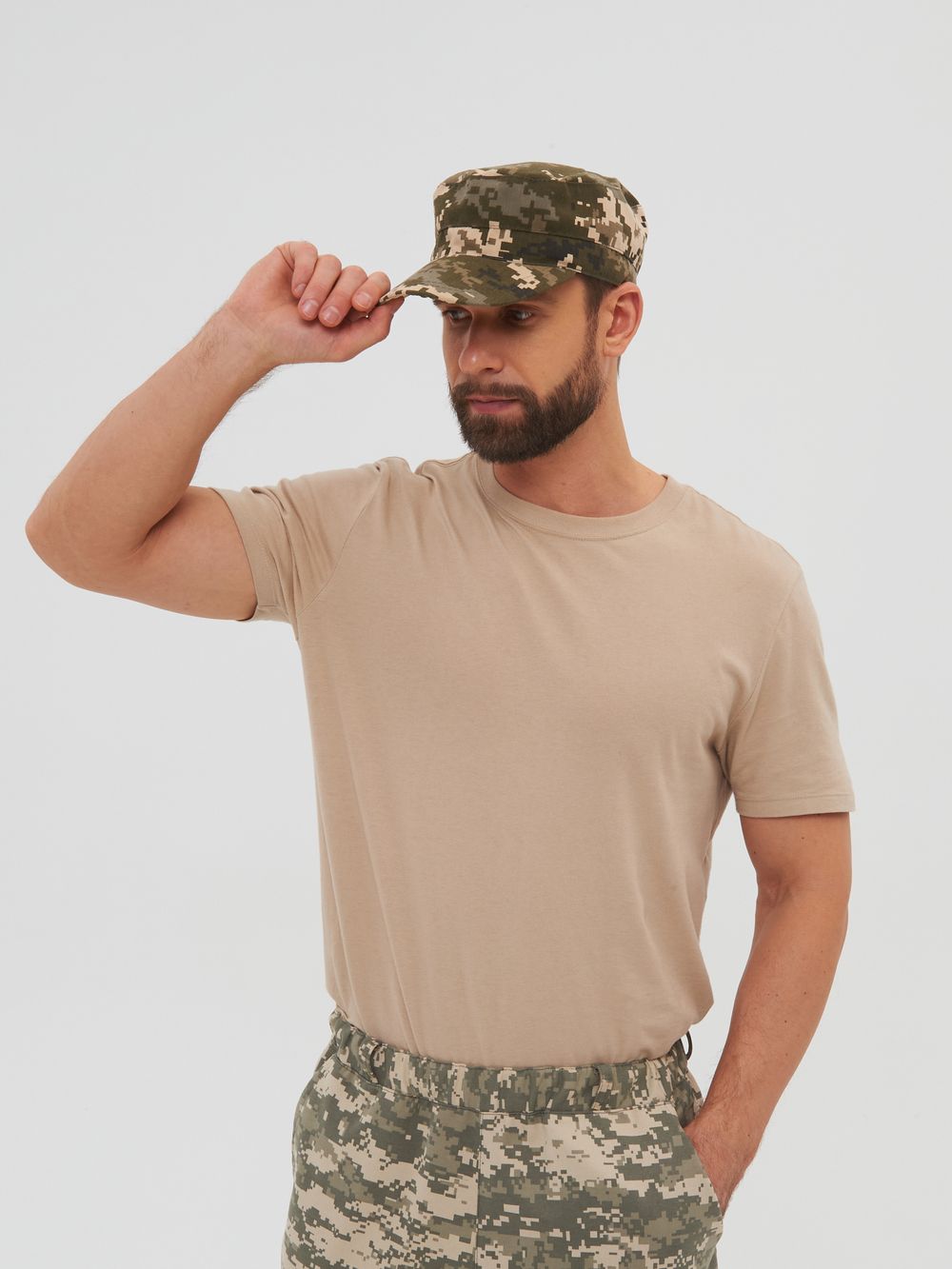 Кепи Охотника летнее ткань Смесовая цвет Светлый пиксель (128/2)