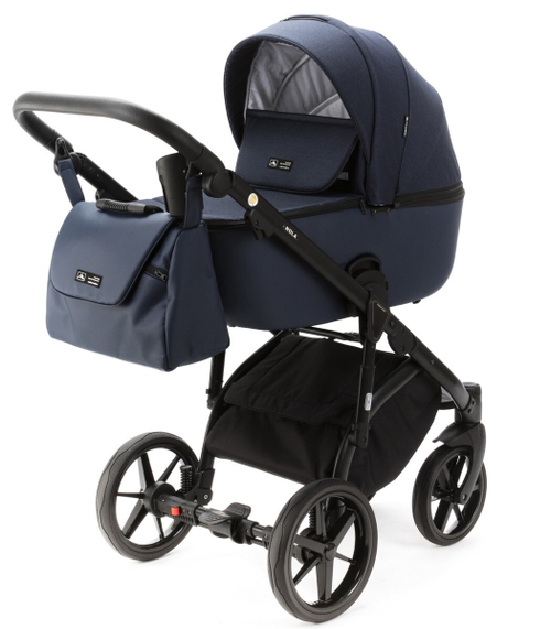 Детская коляска Adamex Nola 2 в 1 N-PS44 (Т.СИН.+ т.СИН. КОЖА)