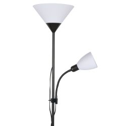 UML-T520 E27+E14 BLACK-WHITE Торшер напольный под лампу Е27 и Е14. 2х60W. Черный-Белый. ТМ Uniel