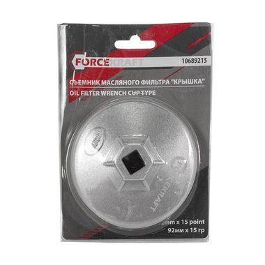 Съемник масляного фильтра ''крышка''92мм х 15гр, в блистере FORCEKRAFT FK-10689215