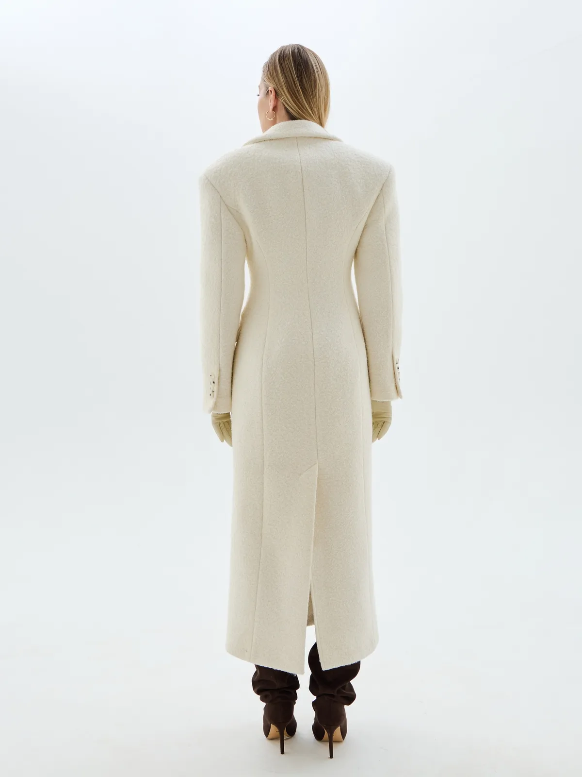 Пальто однобортное приталенное Ivory