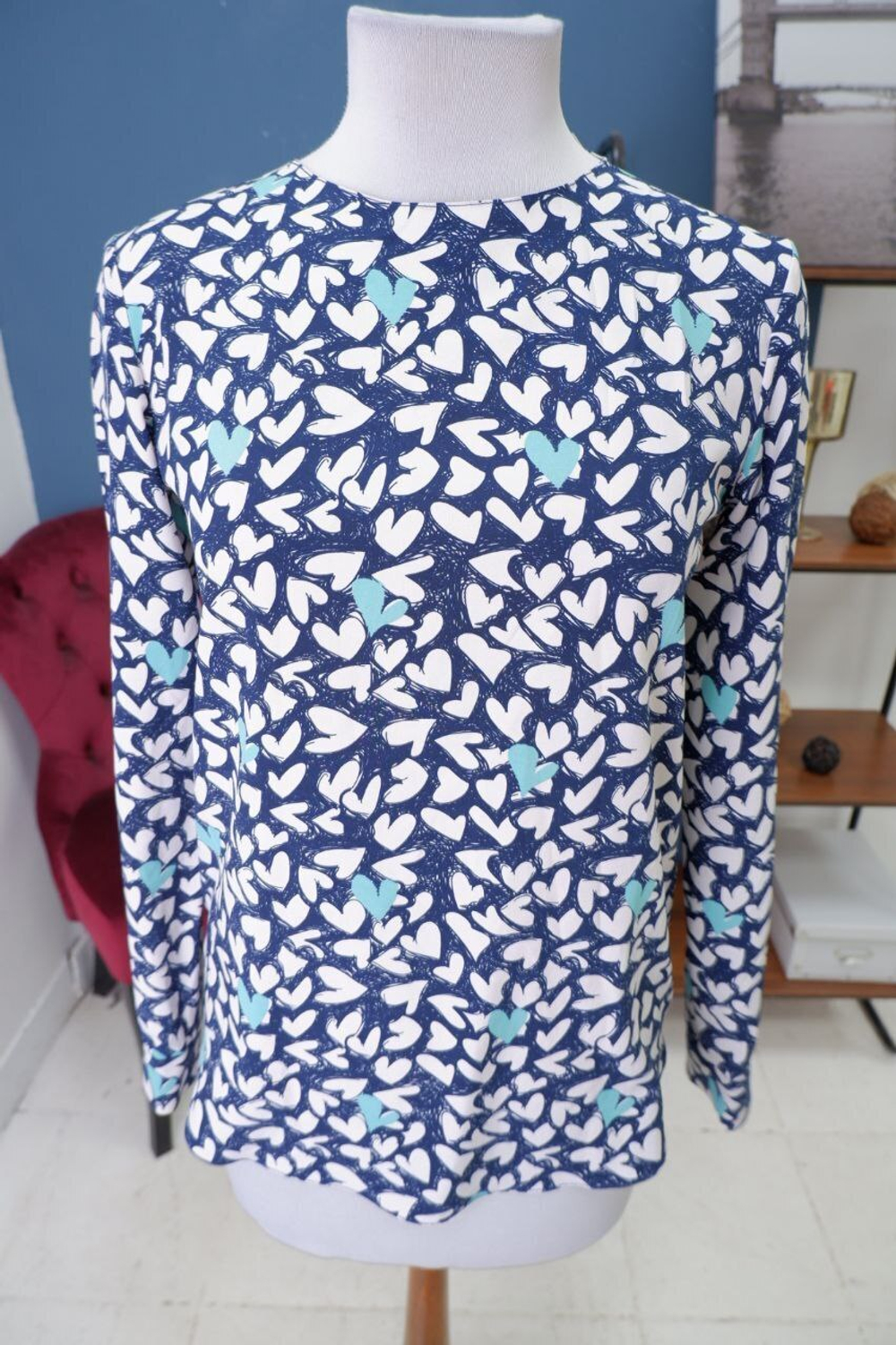 Блузка с сердечками 44-46 размер