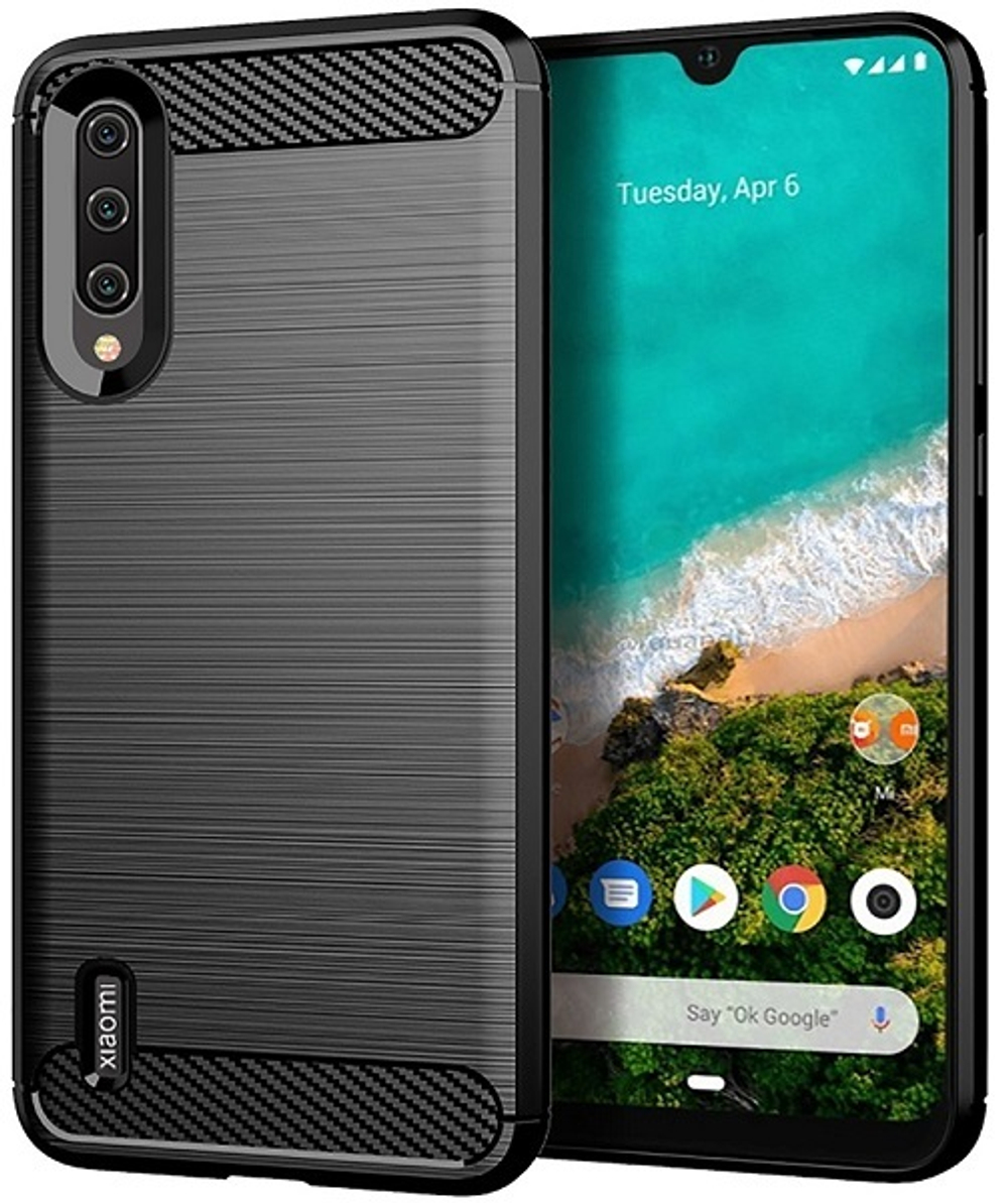 Чехол для Xiaomi Mi A3 (CC9E) цвет Black (черный), серия Carbon от Caseport