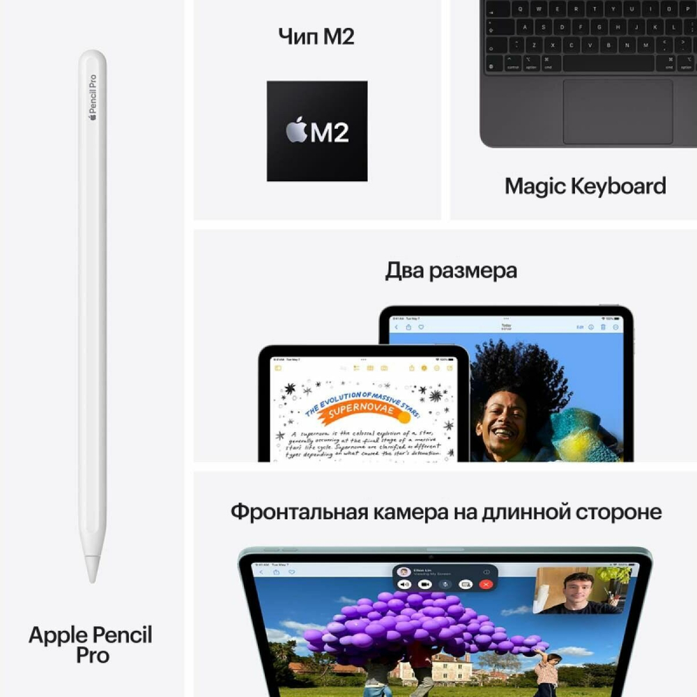 Планшет Apple iPad Air 6 11 M2 (2024) 8/128Гб Wi-Fi Space Gray, CH.