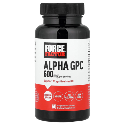 Force Factor, альфа-ГФХ, 60 вегетарианских капсул (300 мг в 1 капсуле)