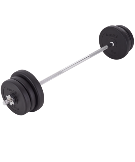 Штанга разборная BB-402, стальной гриф, пластиковые диски, 25 кг