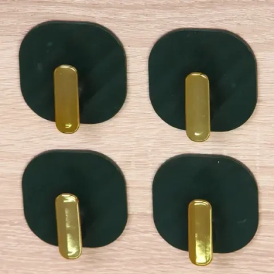 Крючки в наборе 4шт пластиковые на липкой основе «ТАРТИТАН», цвет зелёный опал, нагрузка 2кг/5,3см