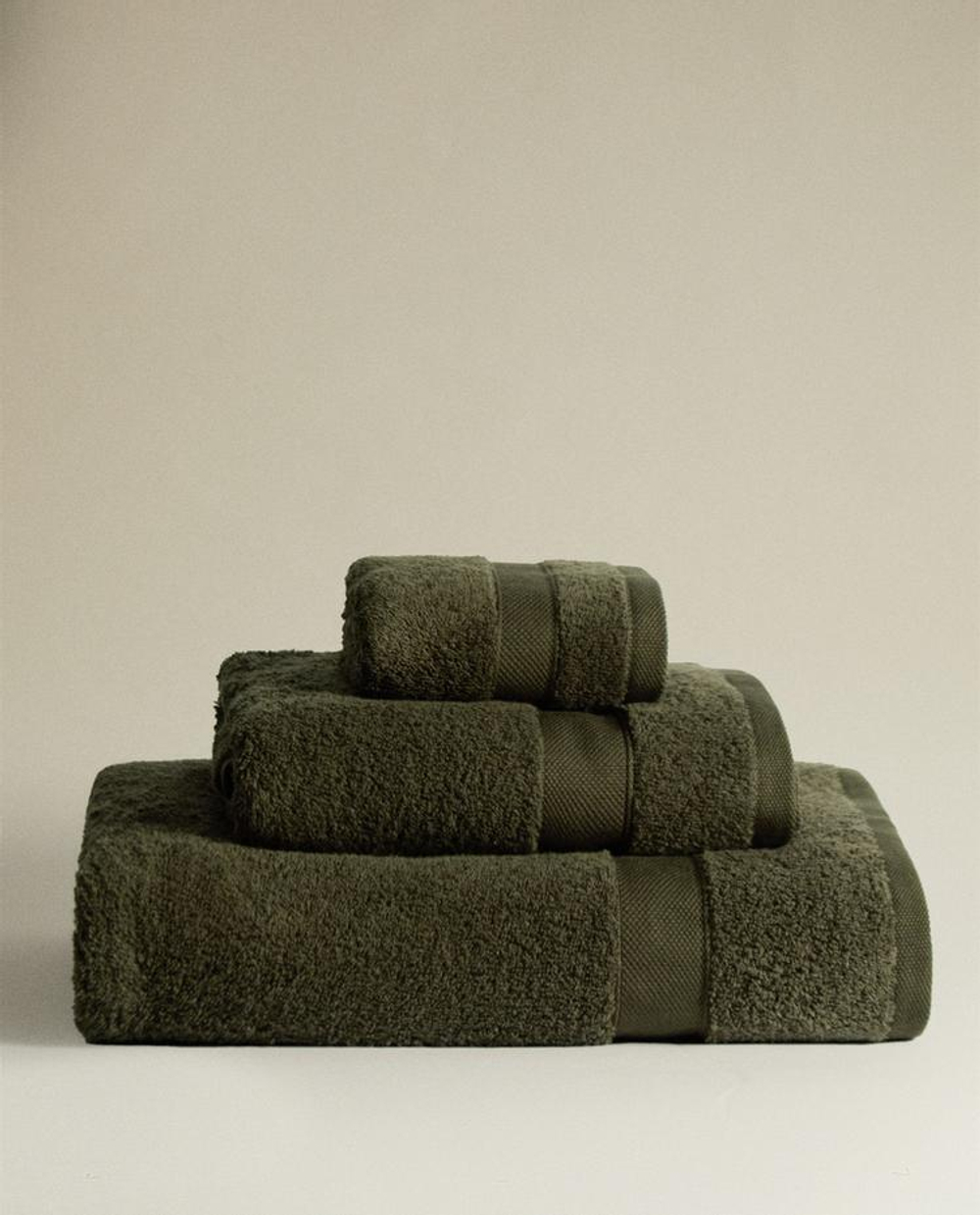 ZARA HOME ПОЛОТЕНЦЕ ИЗ ХЛОПКА ВЫСШЕГО КАЧЕСТВА, ХАКИ