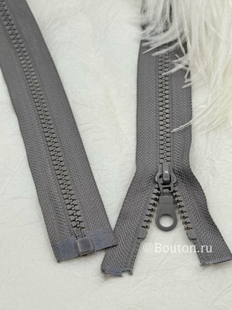 Молния тракторная темно-серая