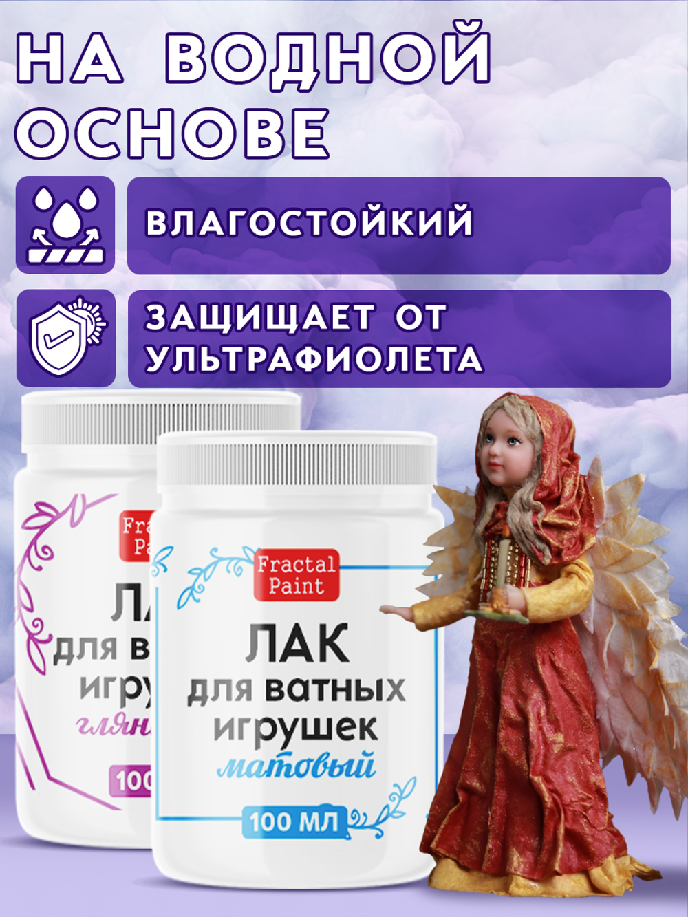 Комбо лаков для ватных игрушек (матовый+глянцевый) 2х100 мл