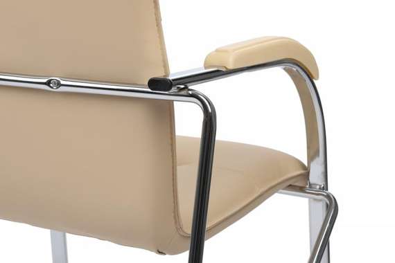 Стул Самба с пластиковыми подлокотниками SMB-03H Хром гальв. Бежевый
