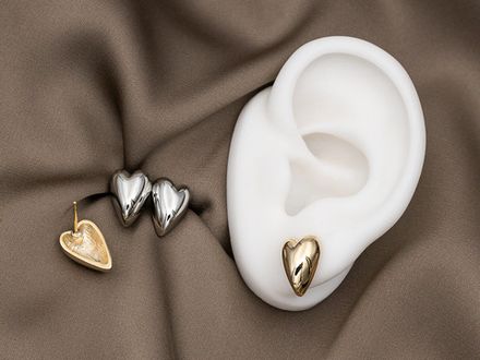 Серьги-гвоздики "Сердце" 14мм