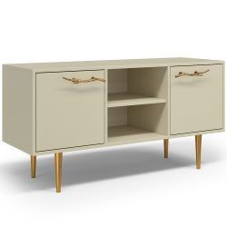 Тумба под ТВ Арт Колор matte 117см Стайл Голд Серый шелк матовый