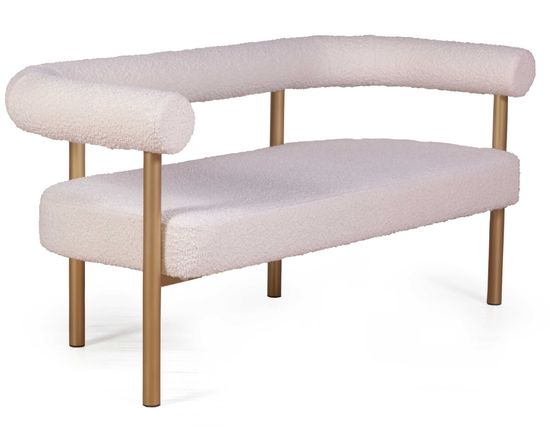Диван BIGGI, букле белый, опоры золото