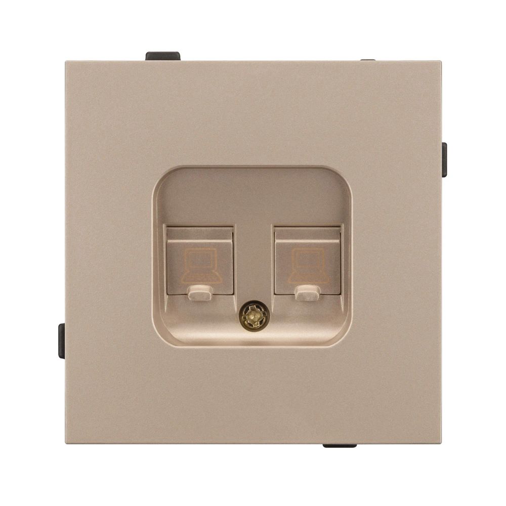 Механизм компьютерной розетки двойной SCT-TENDO-MPC2-PL-GD (RJ-45, CAT6) (Arlight, Песочный) 054103