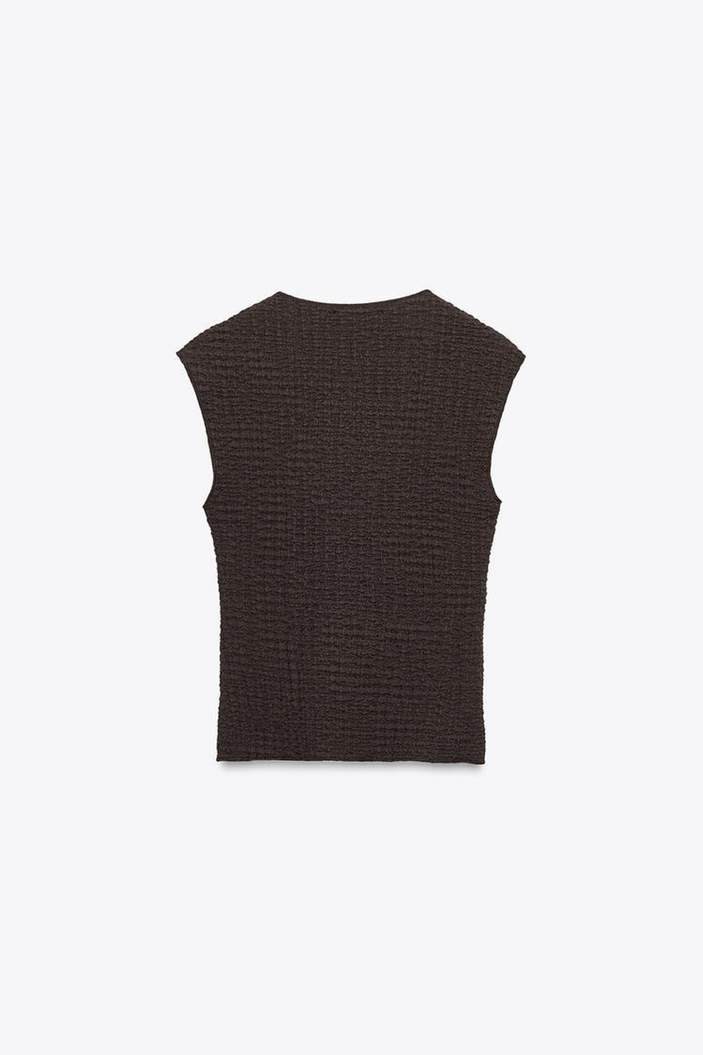 ZARA ТОП БЕЗ РУКАВОВ, ШОКОЛАДНЫЙ