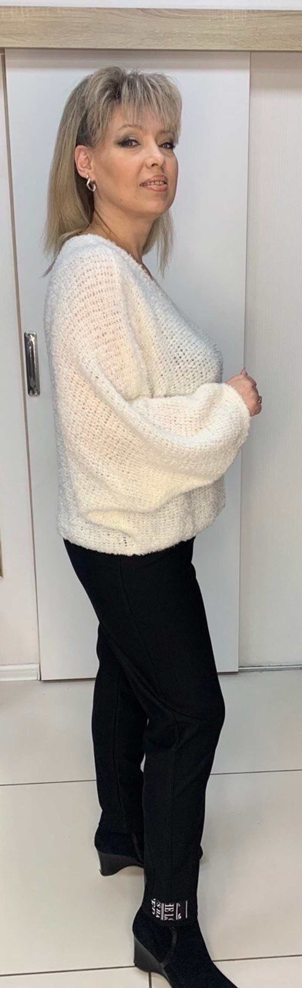 Теплый буклированный джемпер