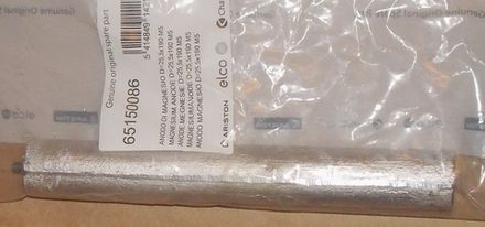 Магниевый анод для водонагревателя Ariston (Аристон) - 65150086 - 25.5x190мм M5