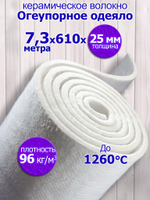 Керамическое волокно 7300х610 мм. Толщина 25 мм.